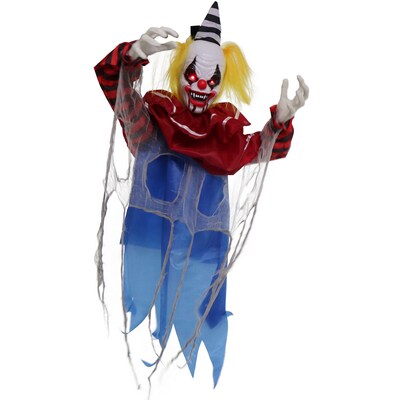Haunted Hill Farm Animatronic Twisting, Talking Clown Greeter (HHCLOWN-26HLSA)