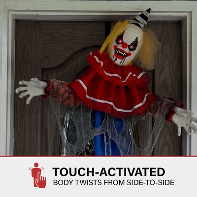Haunted Hill Farm Animatronic Twisting, Talking Clown Greeter (HHCLOWN-26HLSA)