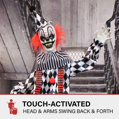 Haunted Hill Farm Animatronic Talking Clown on a Stage (HHCLOWN-31FLSA)