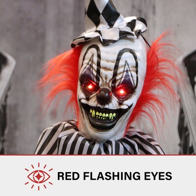 Haunted Hill Farm Animatronic Talking Clown on a Stage (HHCLOWN-31FLSA)