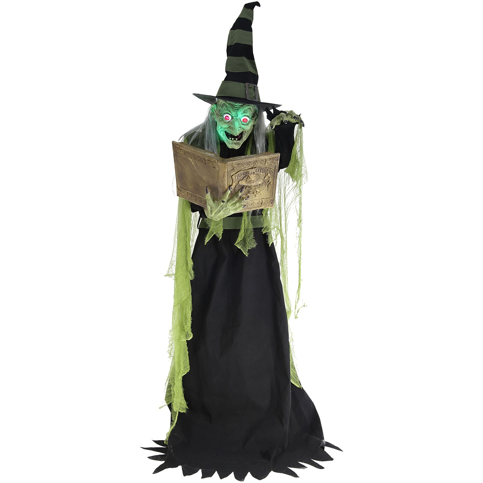 Haunted Hill Farm 6 Tall Motion-Activated Enchantress Witch (HHENWITCH-5FLSA)