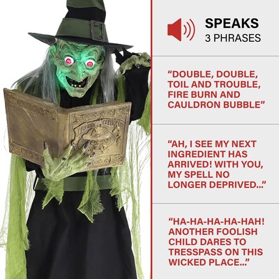 Haunted Hill Farm 6' Tall Motion-Activated Enchantress Witch (HHENWITCH-5FLSA)
