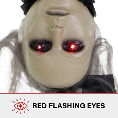 Haunted Hill Farm Animatronic Upside-Down Zombie Woman Hanging Halloween Decoration (HHGIRL-5HLSA)