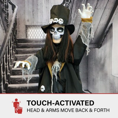 Haunted Hill Farm Animatronic Voodoo Skeleton Groom Scary Halloween Decoration (HHGRM-4FLSA)