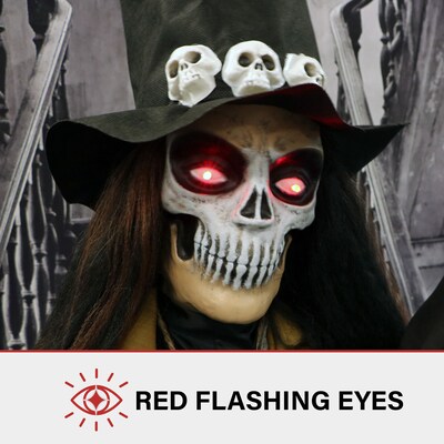 Haunted Hill Farm Animatronic Voodoo Skeleton Groom Scary Halloween Decoration (HHGRM-4FLSA)