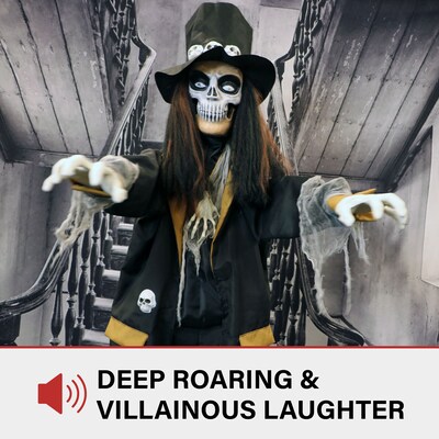 Haunted Hill Farm Animatronic Voodoo Skeleton Groom Scary Halloween Decoration (HHGRM-4FLSA)