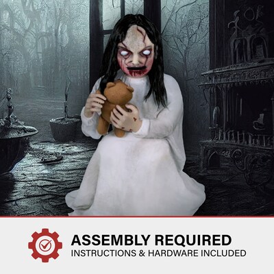 Haunted Hill Farm Motion-Activated Lunging Lily the Demonic Zombie Girl (HHLNGLILY-2FLSA)