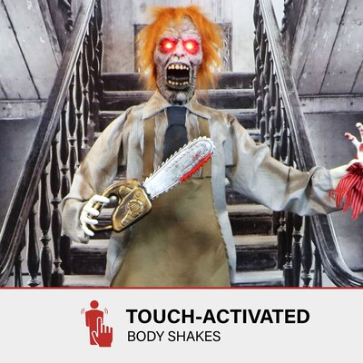 Haunted Hill Farm Animatronic Zombie Carver Scary (HHMAN-7FLSA)