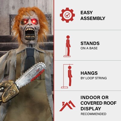 Haunted Hill Farm Animatronic Zombie Carver Scary (HHMAN-7FLSA)