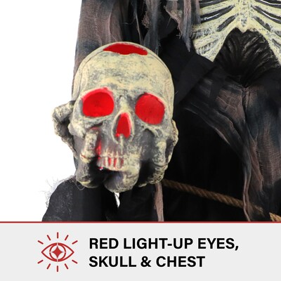 Haunted Hill Farm 7' Tall Motion-Activated Rotting Reaper (HHROTRPR-1FLSA)