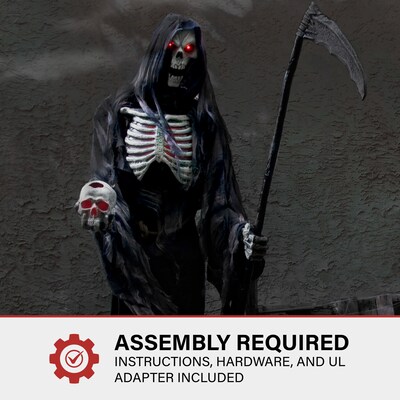 Haunted Hill Farm 7' Tall Motion-Activated Rotting Reaper (HHROTRPR-1FLSA)
