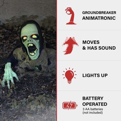 Haunted Hill Farm 21 Animatronic Zombie Groundbreaker (HHRPR-1LSA)