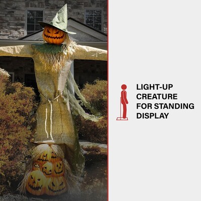 Haunted Hill Farm 7.5 Tall Motion Activated Hayride Hellion Scarecrow Halloween Decoration (HHSCRPUMP-1FLSA)