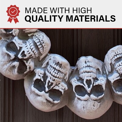 Haunted Hill Farm 15.7" Dungeon Skull Hanging Wreath (HHSKEL-11WRTH)