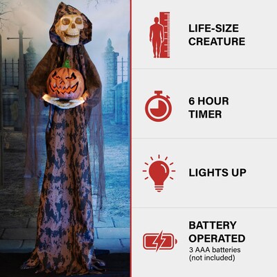 Haunted Hill Farm Skeleton Greeter Scary Halloween Decoration (HHSKEL-13FL)