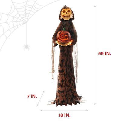 Haunted Hill Farm Skeleton Greeter Scary Halloween Decoration (HHSKEL-13FL)