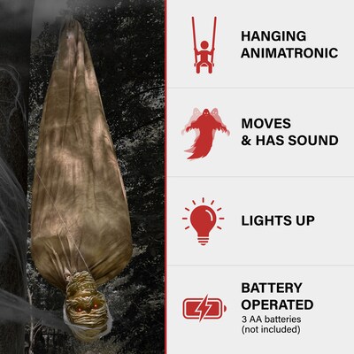 Haunted Hill Farm Animatronic Upside-Down Shaking Mummy (HHSKEL-8HLSA)