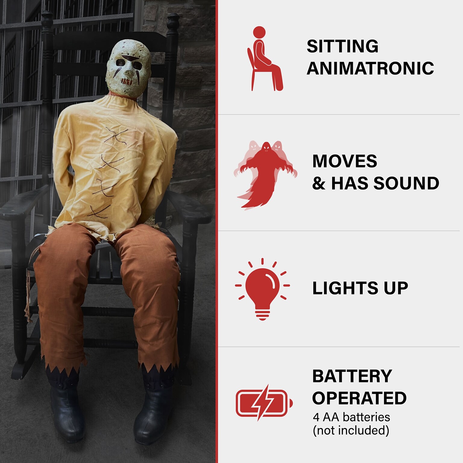 Haunted Hill Farm Motion-Activated Thrashing Prisoner (HHSTMAN-1FLSA)