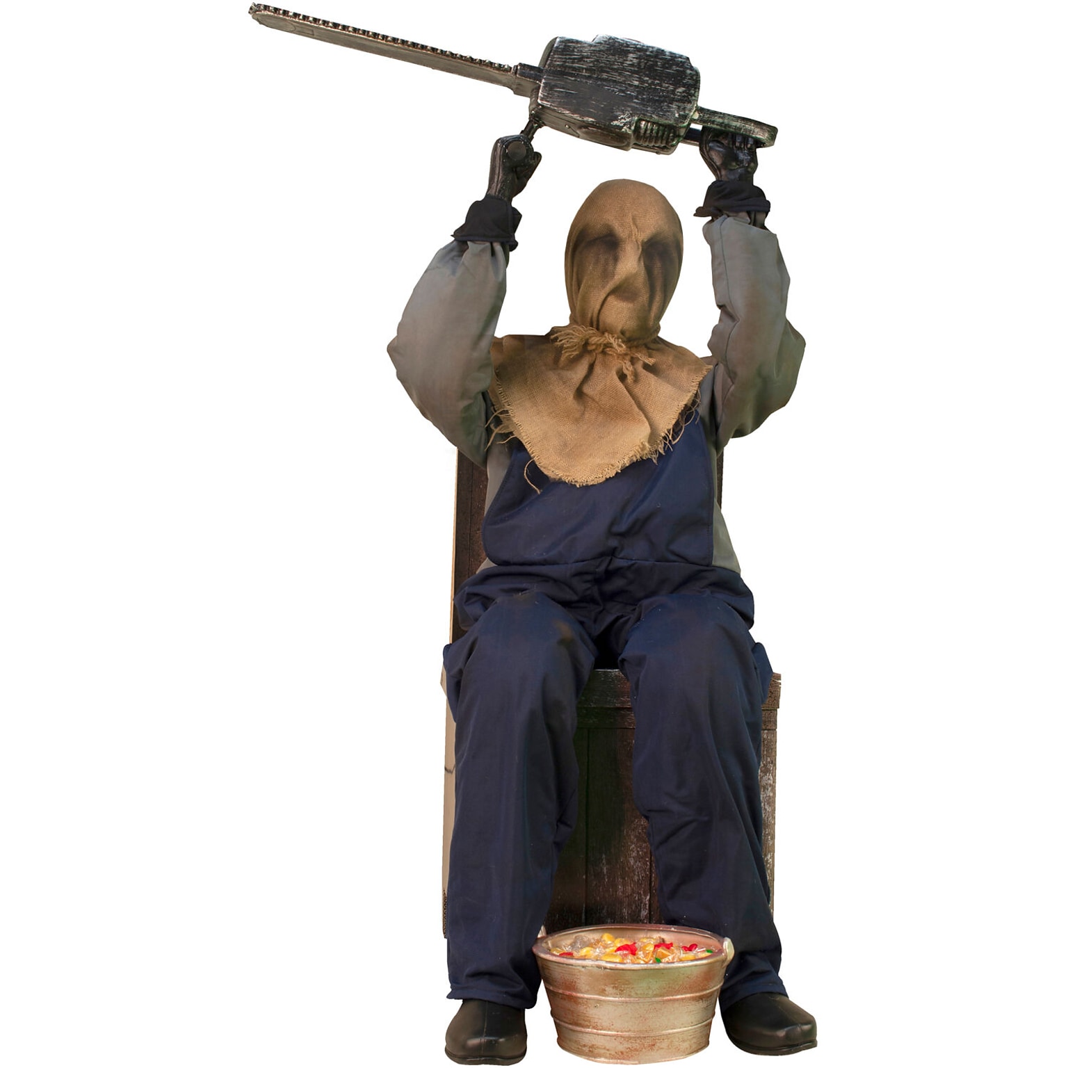 Haunted Hill Farm Motion Activated Chainsaw Rusty Indoor or Covered Outdoor Premium Halloween Decoration (HHSTSCR-1FLSA)