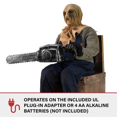 Haunted Hill Farm Motion Activated Chainsaw Rusty Indoor or Covered Outdoor Premium Halloween Decoration (HHSTSCR-1FLSA)