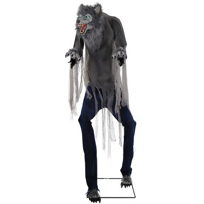 Haunted Hill Farm 7 Tall Motion-Activated Towering Werewolf (HHTWRWOLF-1FLSA)