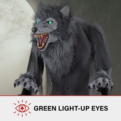 Haunted Hill Farm 7' Tall Motion-Activated Towering Werewolf (HHTWRWOLF-1FLSA)