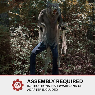 Haunted Hill Farm 7' Tall Motion-Activated Towering Werewolf (HHTWRWOLF-1FLSA)