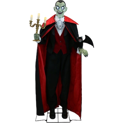 Haunted Hill Farm 5.5 Tall Motion-Activated Talking Vampire Host (HHVAMPHST-1FLSA)