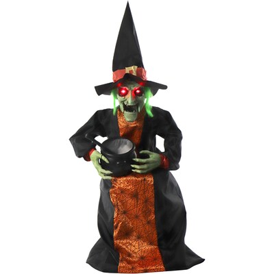 Haunted Hill Farm Animatronic Sitting, Talking Witch (HHWITCH-40FLSA)