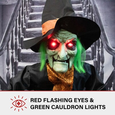 Haunted Hill Farm Animatronic Sitting, Talking Witch (HHWITCH-40FLSA)