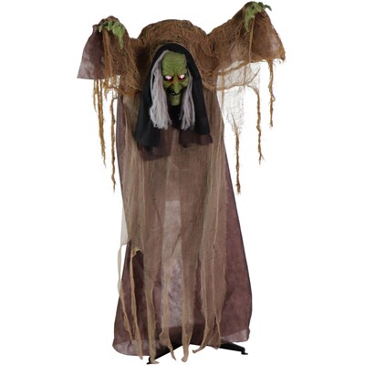Haunted Hill Farm Animatronic Talking Hunchback Witch (HHWITCH-41FLSA)