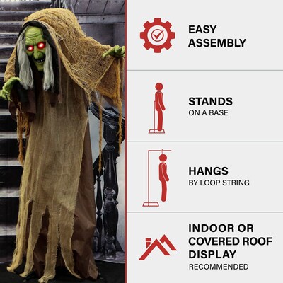 Haunted Hill Farm Animatronic Talking Hunchback Witch (HHWITCH-41FLSA)