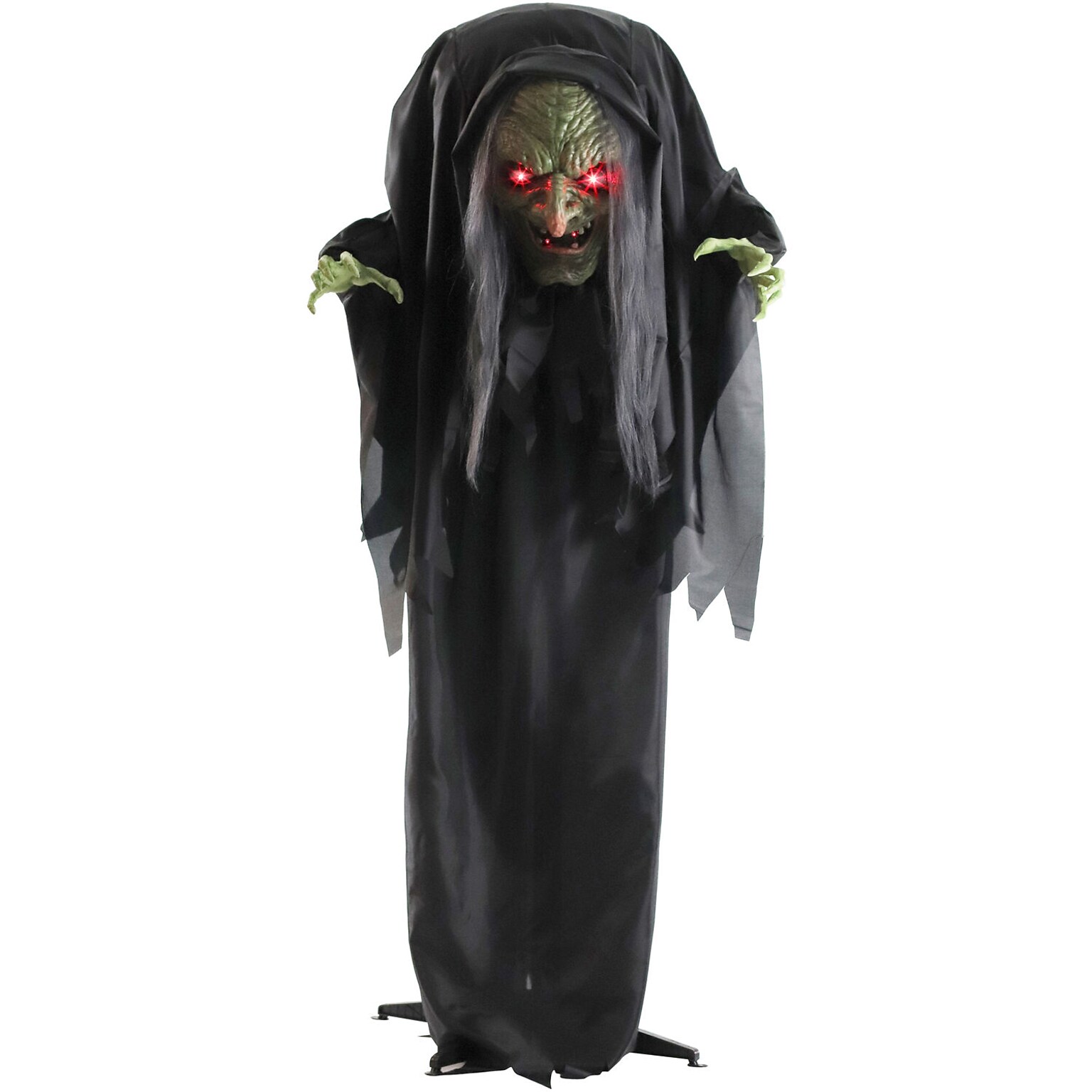Haunted Hill Farm Animatronic Talking Hunchback Witch Scary Halloween Decoration (HHWITCH-43FLSA)