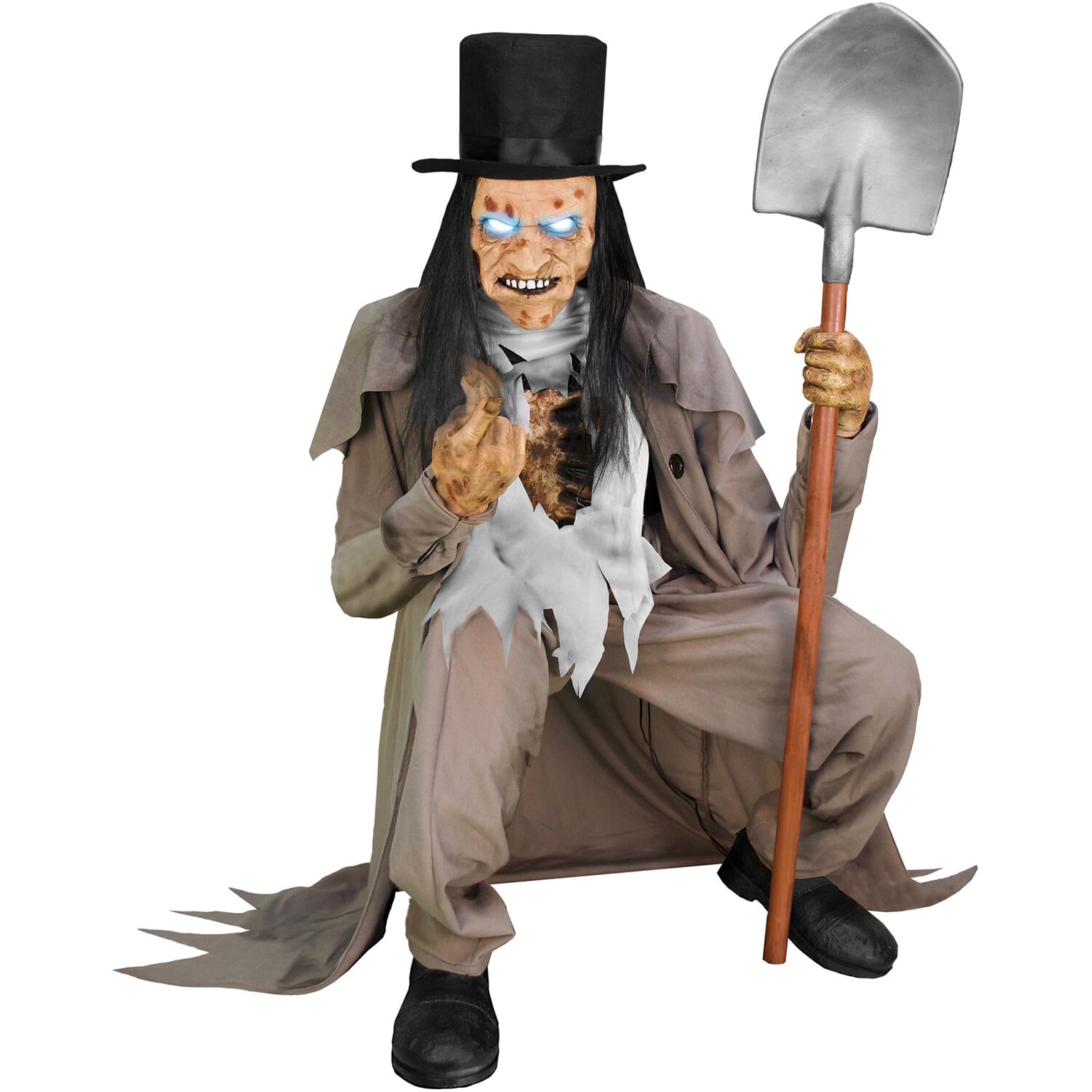 Haunted Hill Farm Motion Activated Talking Crouching Grave Digger (HHGRVDG-1FLSA)