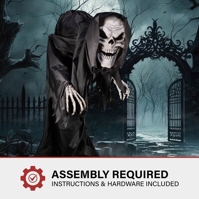 Haunted Hill Farm Motion Activated Hunched Skeleton Reaper (HHHNCHRPR-1FLSA)