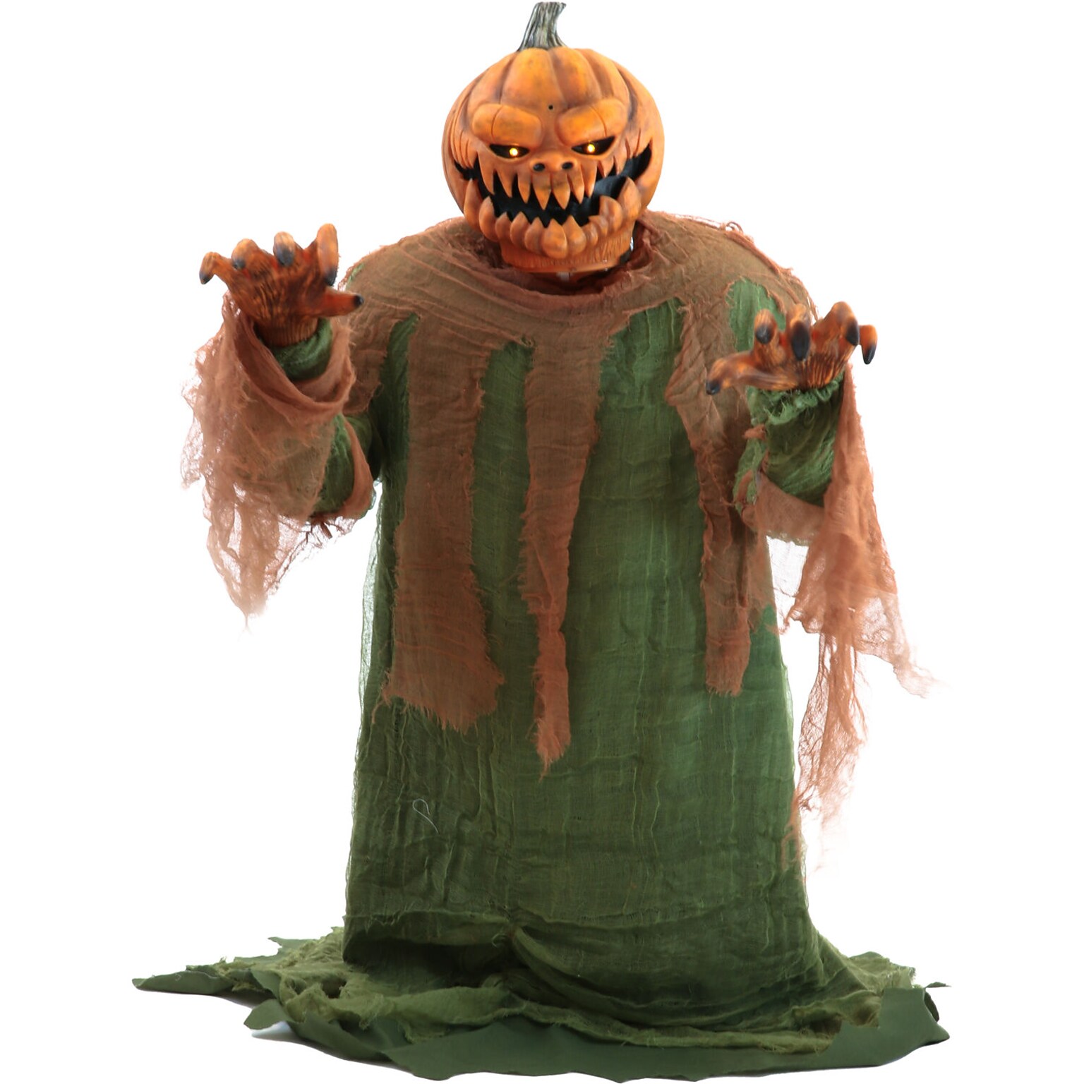 Haunted Hill Farm Motion-Activated Jack O Lunger Indoor or Covered Outdoor Halloween Decoration (HHLGPUMP-2FLSA)