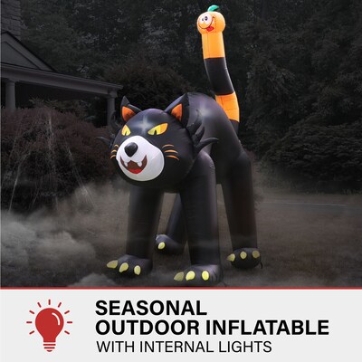 Haunted Hill Farm 10 Tall Pre-lit Black Cat Inflatable (HIBCAT103-L)