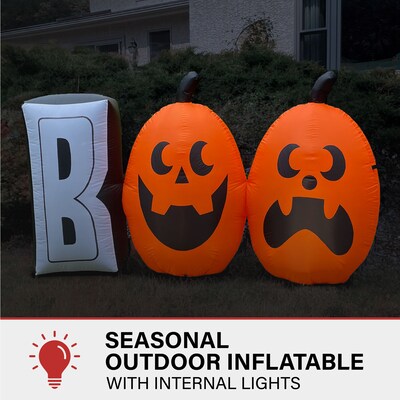 Haunted Hill Farm 4 Tall Pre-lit Inflatable Boo Sign (HIBOOSGN041-L)