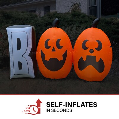 Haunted Hill Farm 4' Tall Pre-lit Inflatable Boo Sign (HIBOOSGN041-L)
