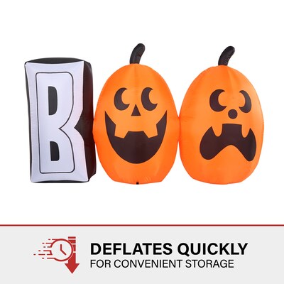 Haunted Hill Farm 4' Tall Pre-lit Inflatable Boo Sign (HIBOOSGN041-L)