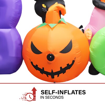 Haunted Hill Farm 5' Tall Pre-lit Musical Boo Sign Inflatable (HIBOOSGN052-L)