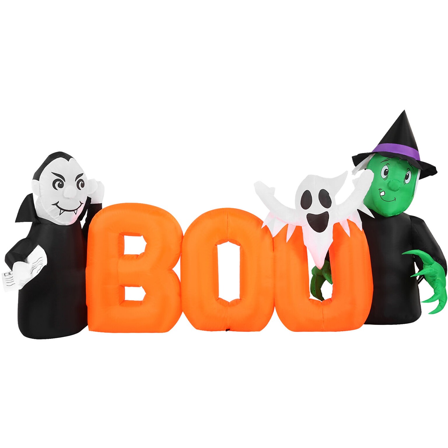 Haunted Hill Farm 6.5 Wide Pre-lit Inflatable Boo Sign (HIBOOSGN061-L)