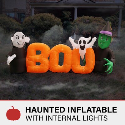Haunted Hill Farm 6.5 Wide Pre-lit Inflatable Boo Sign (HIBOOSGN061-L)