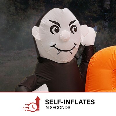 Haunted Hill Farm 6.5' Wide Pre-lit Inflatable Boo Sign (HIBOOSGN061-L)