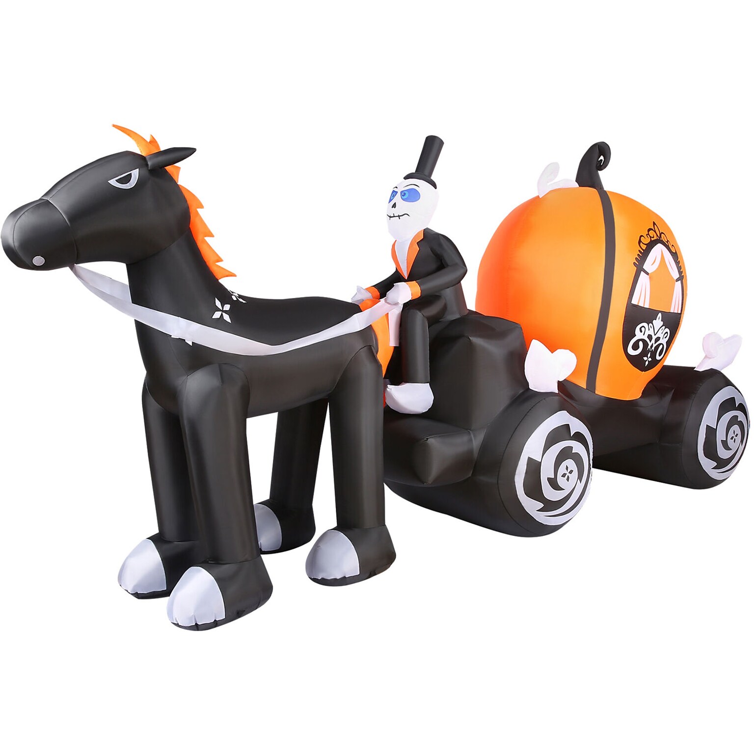 Haunted Hill Farm 6-Ft. Tall Pre-lit Inflatable Halloween Carriage (HICARRIAGE062-L)