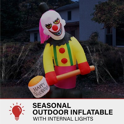 Haunted Hill Farm 8 Tall Pre-lit Clown Inflatable (HICLOWN081-LA)