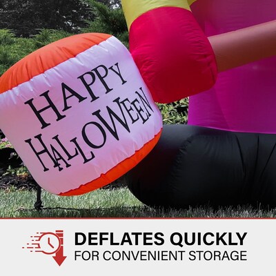 Haunted Hill Farm 8' Tall Pre-lit Clown Inflatable (HICLOWN081-LA)