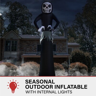 Haunted Hill Farm 20 Tall Pre-lit Ghost Reaper Inflatable (HIGHOST201-L)