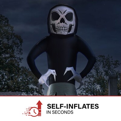 Haunted Hill Farm 20' Tall Pre-lit Ghost Reaper Inflatable (HIGHOST201-L)