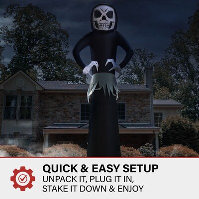 Haunted Hill Farm 20' Tall Pre-lit Ghost Reaper Inflatable (HIGHOST201-L)
